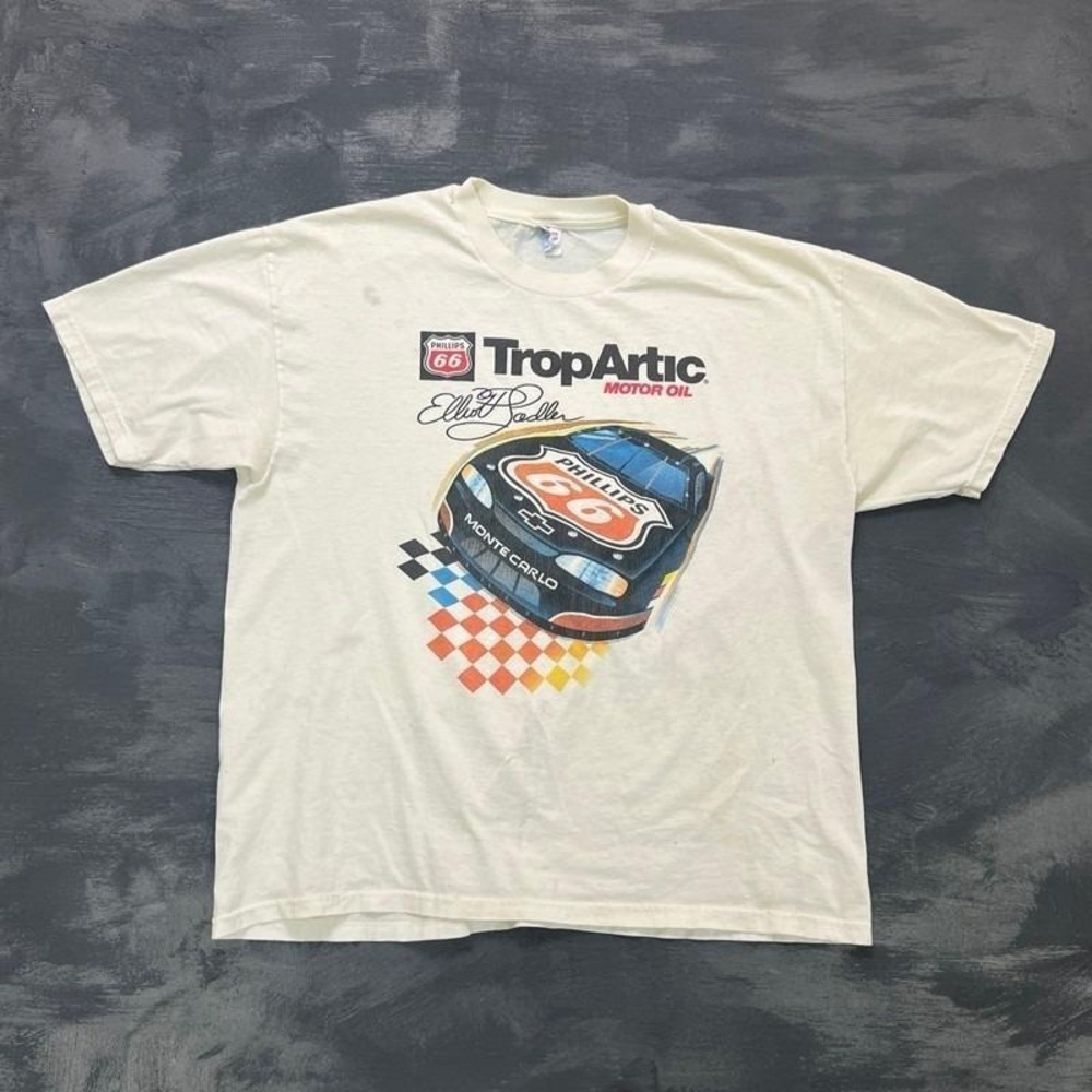 Vintage Bill Eliot Nascar Shirt Mens‎ XL White 1990s Tropartic
